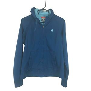 Nike ACG Jacket Full Zip‎ Hoodie Thermal Soft Shell Size M Womens Blue